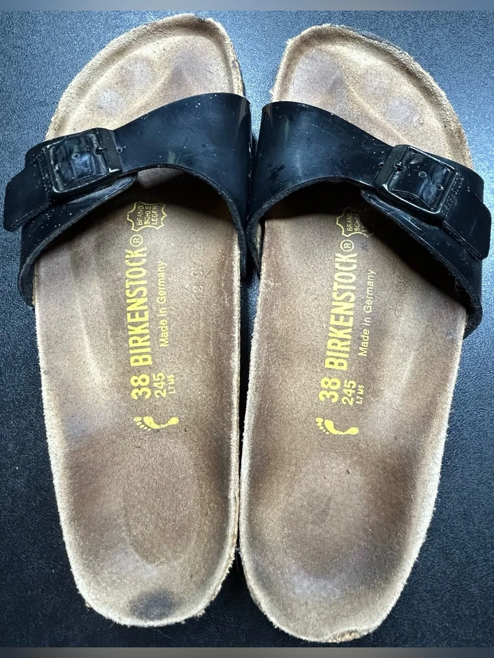 Birkenstock Women’s Size 38 US Size 7.5-8 Madrid Black Patent Sandals
